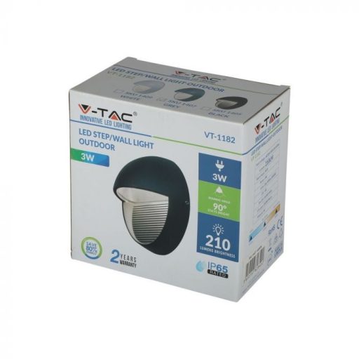 V-TAC Led lépcsőlámpa kerek forma 3W szürke 4000K - 1407