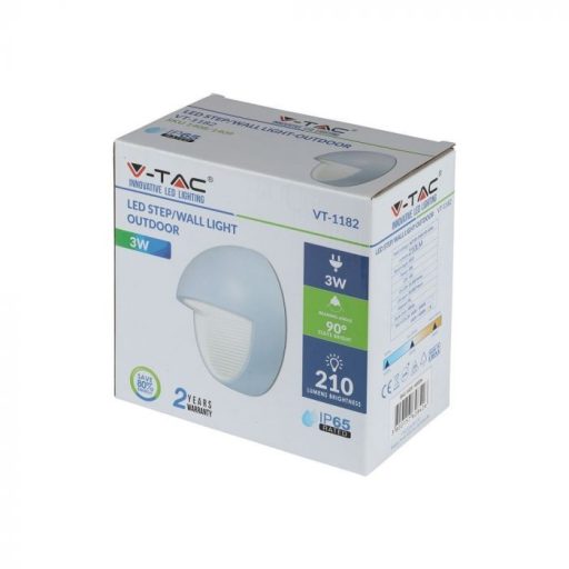 V-TAC Led lépcsőlámpa kerek forma 3W fehér 3000K - 1408