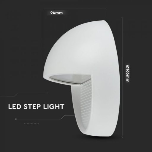 V-TAC Led lépcsőlámpa kerek forma 3W fehér 3000K - 1408