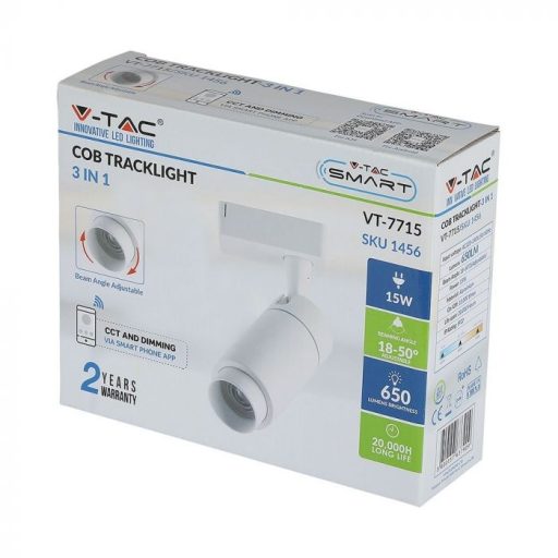 V-TAC 15W LED SÍNES LÁMPA Bluetooth vezérléssel fehér 3 az 1-ben - 1456