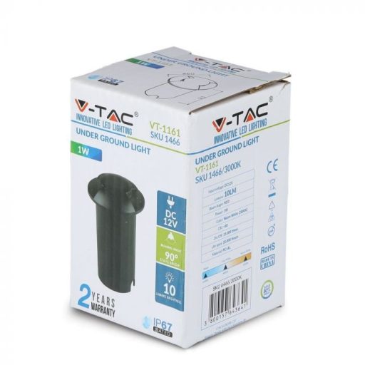 V-TAC Led Talajlámpa kétirányú 1W fekete 6500K - 1468