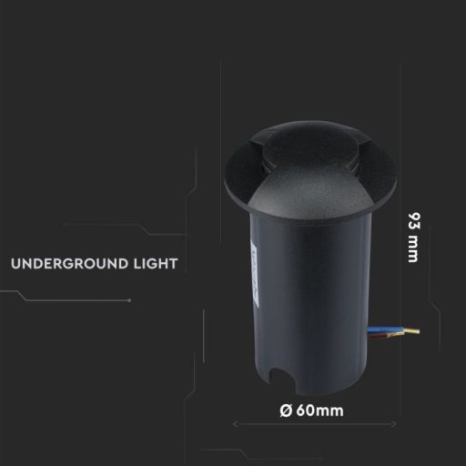 V-TAC Led Talajlámpa kétirányú 1W fekete 6500K - 1468