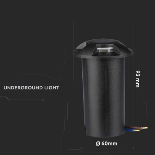V-TAC Led Talajlámpa négy irányú 1W fekete 6500K - 1472