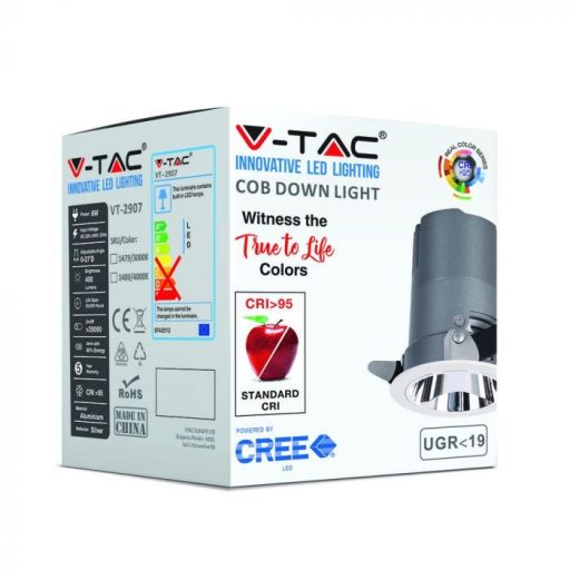 V-TAC 6W LED COB Hotel Mélysugárzó 24'D 3000K - 1479