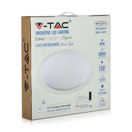 V-TAC 40W LED mennyezeti lámpa SMART 3 az 1-ben - 1497