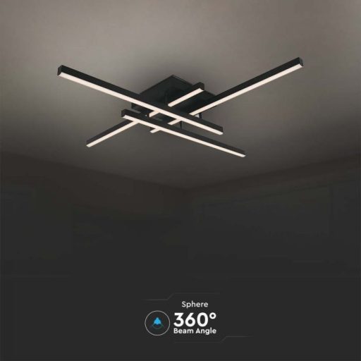 V-TAC 38W LED mennyezeti lámpa - fekete - 4000K - 14995
