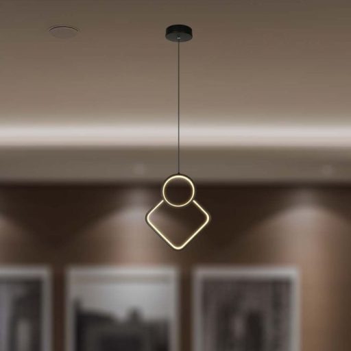 V-TAC LED Függeszték lámpa 12W - fekete -  4000K - 14999