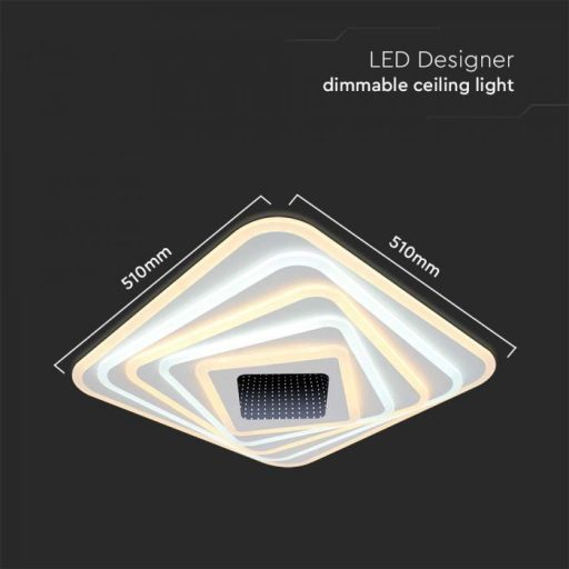 V-TAC 150W Smart Dekoratív mennyezeti LED lámpa távirányítóval 3in1  - 15356