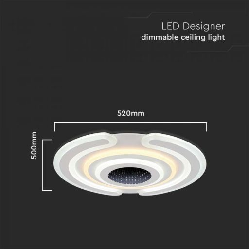 V-TAC 95W Smart Dekoratív mennyezeti LED lámpa távirányítóval 3in1  - 15358