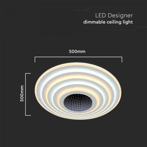 V-TAC 125W Smart Dekoratív mennyezeti LED lámpa távirányítóval 3in1  - 15359