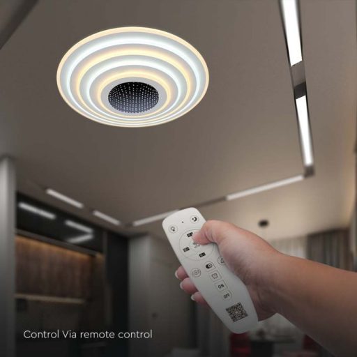 V-TAC 125W Smart Dekoratív mennyezeti LED lámpa távirányítóval 3in1  - 15359