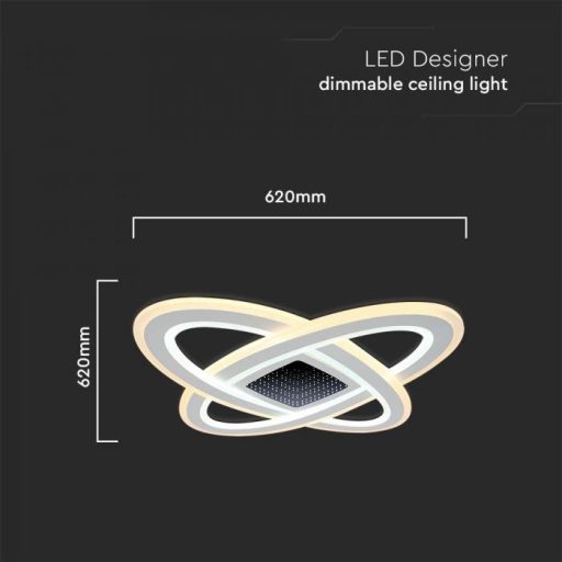 V-TAC 130W Smart Dekoratív mennyezeti LED lámpa távirányítóval 3in1  - 15360