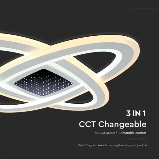 V-TAC 130W Smart Dekoratív mennyezeti LED lámpa távirányítóval 3in1  - 15360