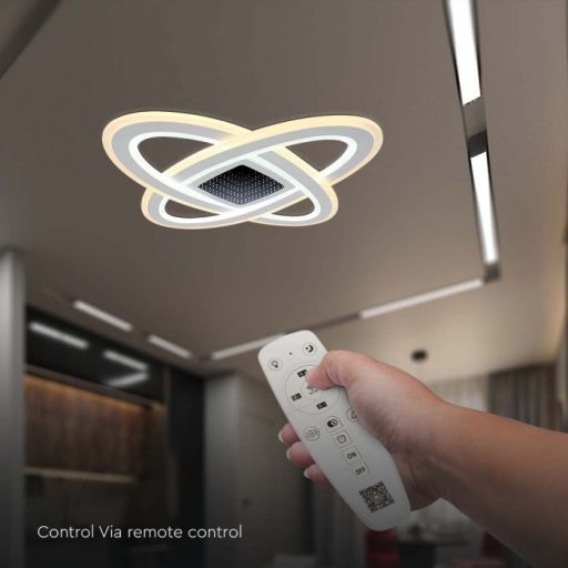 V-TAC 130W Smart Dekoratív mennyezeti LED lámpa távirányítóval 3in1  - 15360