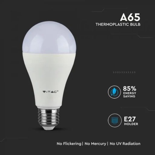 V-TAC LED izzó  E27 A65 15W 200° 3000K gömb (Samsung Chip) - 159
