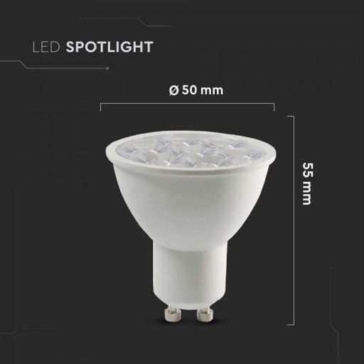 V-TAC LED spotlámpa  GU10 MR16 6W 10° 6400K spot (Samsung Chip) - 20028