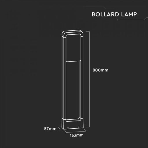 V-TAC 10W LED Kültéri lámpa SAMSUNG CHIP 800mm IP65 6400K fehér - 20118