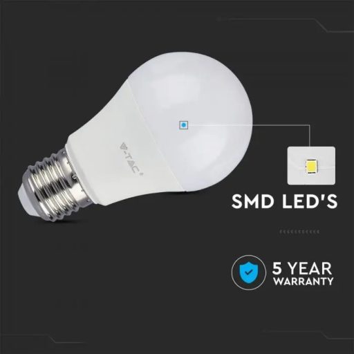 V-TAC LED izzó dimmelhető  E27 A60 12W 200° 6400K gömb (Samsung Chip) - 20185