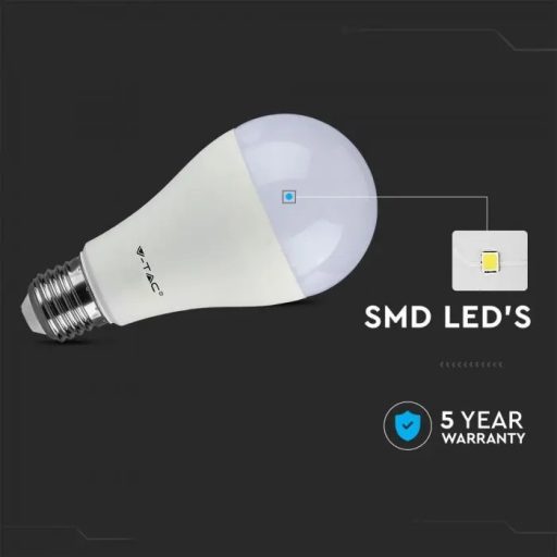 V-TAC LED izzó dimmelhető  E27 A65 17W 200° 6400K gömb (Samsung Chip) - 20190