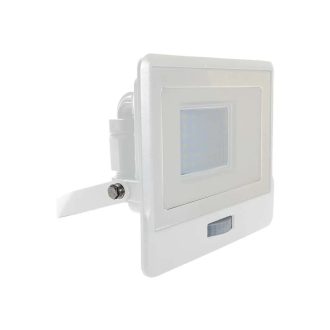   V-TAC 30W MOZGÁSÉRZÉKELŐS LED REFLEKTOR 100° 6500K FEHÉR HÁZAS (SAMSUNG CHIP) - 20276