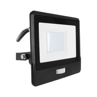   V-TAC 30W MOZGÁSÉRZÉKELŐS LED REFLEKTOR 100° 6500K FEKETE HÁZAS (SAMSUNG CHIP) - 20288
