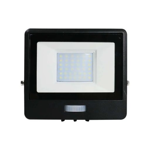 V-TAC 30W MOZGÁSÉRZÉKELŐS LED REFLEKTOR 100° 6500K FEKETE HÁZAS (SAMSUNG CHIP) - 20288