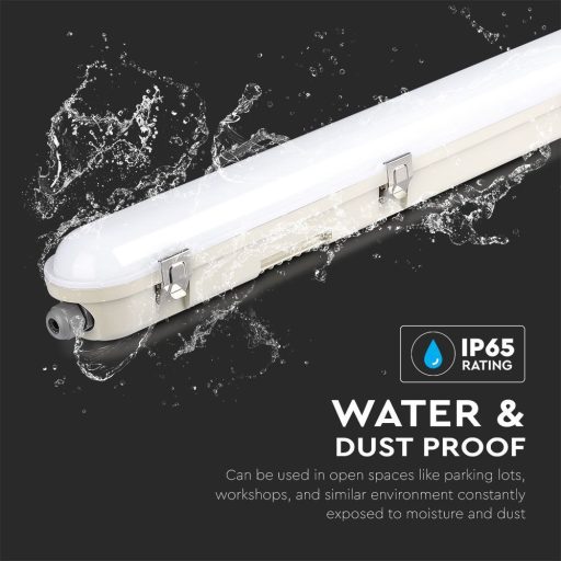 V-TAC 48W Vízálló LED armatúra tejfehér burával 150 cm 120° 120lm/W 4000K (Samsung Chip) IP65 - 20470