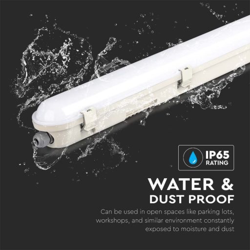 V-TAC 70W Vízálló LED armatúra tejfehér burával 150 cm 120° 120lm/W 6400K (Samsung Chip) IP65 - 20476