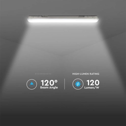 V-TAC 70W Vízálló LED armatúra tejfehér burával 150 cm 120° 120lm/W 6400K (Samsung Chip) IP65 - 20476