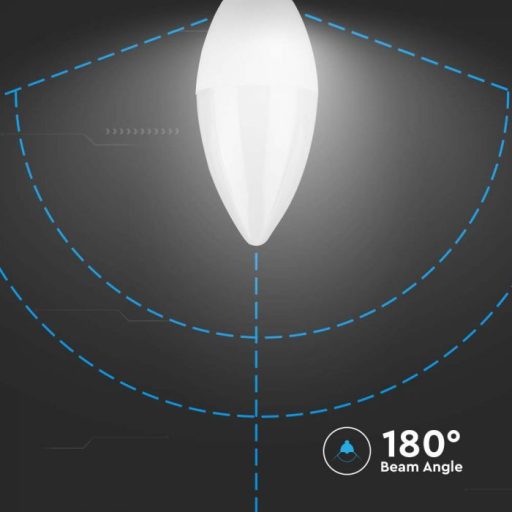 V-TAC LED izzó  E14 C37 6.5W 180° 6500K gyertya - 211131
