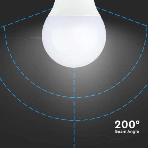 V-TAC LED izzó  E14 A60 8.5W 200° 3000K gömb (Samsung Chip) - 21114