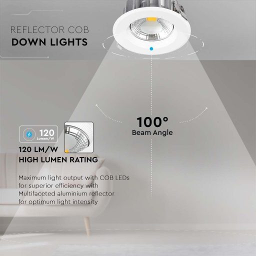 V-TAC Led beépíthető COB 30W 120lm/W 4500K - 211277