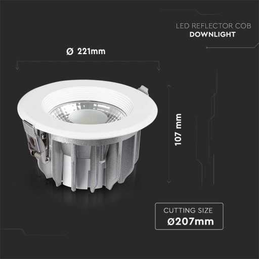 V-TAC Led beépíthető COB 40W 120lm/W 4500K - 211279