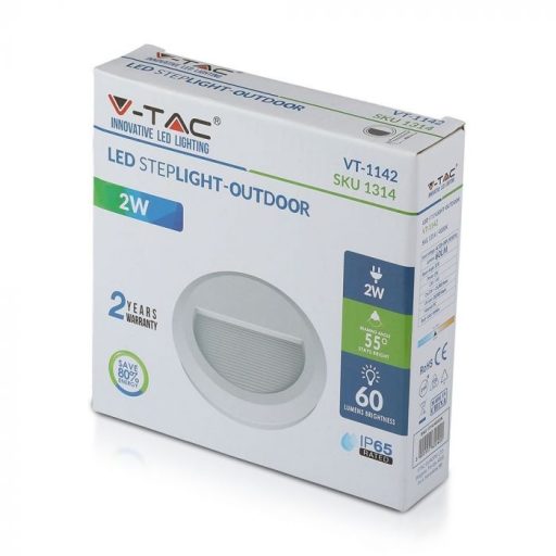 V-TAC Led lépcsőlámpa 2W fehér 4000K - 211314