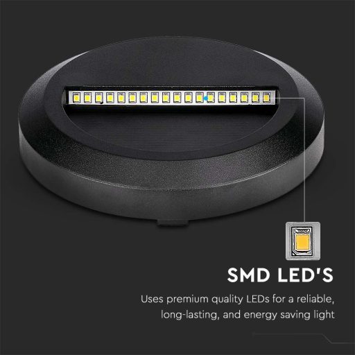 V-TAC Led lépcsőlámpa 2W fekete 4000K - 211316