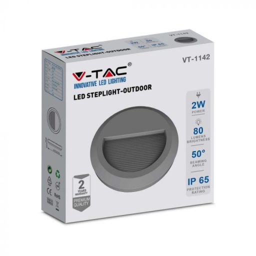 V-TAC Led lépcsőlámpa 2W szürke 3000K - 211319