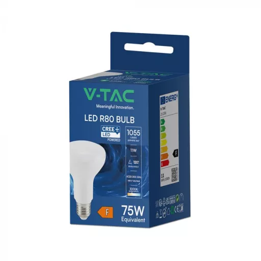 V-TAC LED izzó  E27 R80 11W 120° 3000K spot (CREE Chip) - 211356