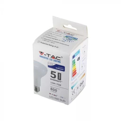 V-TAC LED izzó  E27 R80 10W 120° 4000K spot (Samsung Chip) - 21136