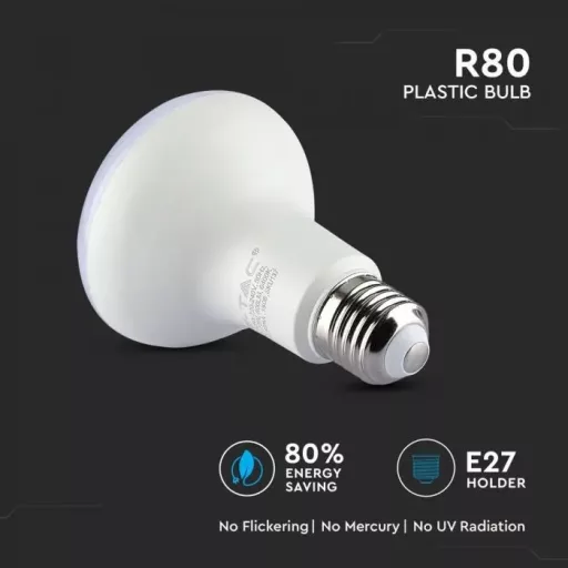 V-TAC LED izzó  E27 R80 10W 120° 4000K spot (Samsung Chip) - 21136