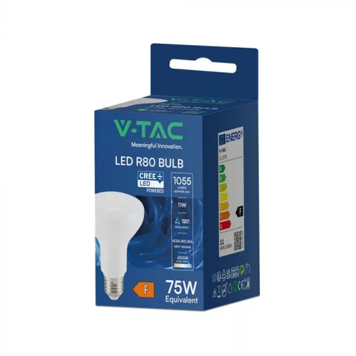 V-TAC LED izzó  E27 R80 11W 120° 6500K spot (CREE Chip) - 211376