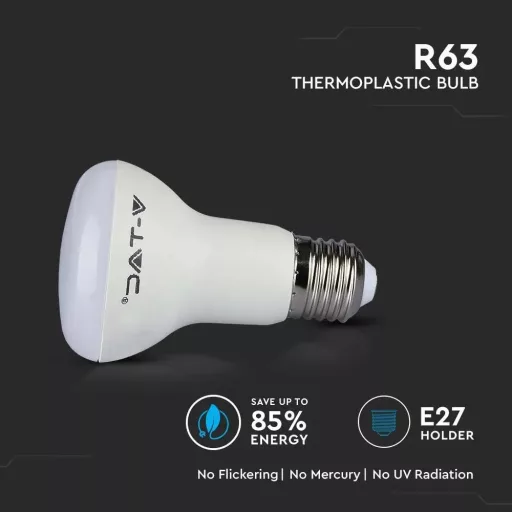 V-TAC LED izzó  E27 R63 8.5W 120° 3000K spot (Samsung Chip) - 21141