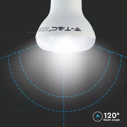 V-TAC LED izzó  E27 R63 8.5W 120° 3000K spot (Samsung Chip) - 21141