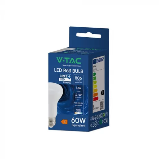 V-TAC LED izzó  E27 R63 8.5W 120° 6500K spot (CREE Chip) - 211436