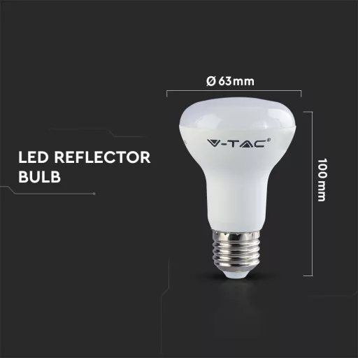 V-TAC LED izzó  E27 R63 8.5W 120° 6500K spot (Samsung Chip) - 21143