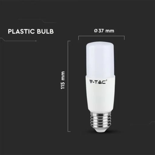 V-TAC LED izzó  E27 T37 7.5W 230° 4000K STIK, henger (Samsung Chip) - 21145