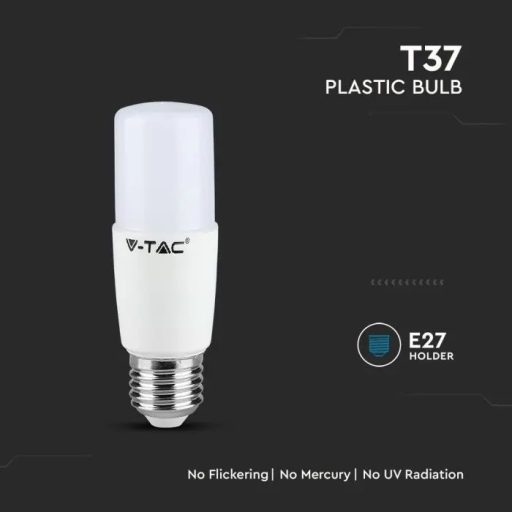 V-TAC LED izzó  E27 T37 7.5W 230° 4000K STIK, henger (Samsung Chip) - 21145