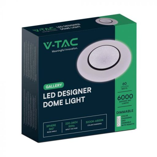 V-TAC Led mennyezeti lámpa csillagos búrával távirányítóval Φ450 30W/60W/30W - 2114621