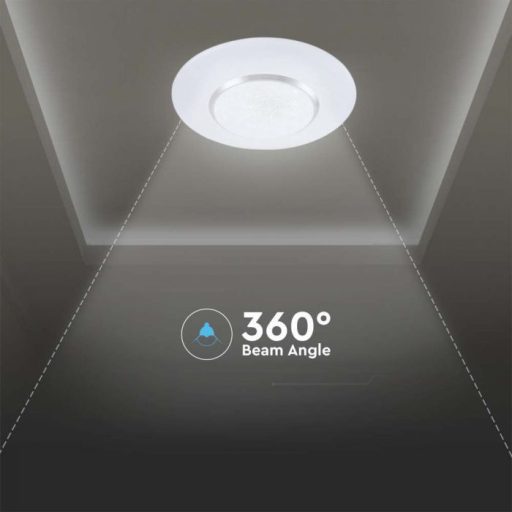 V-TAC Led mennyezeti lámpa csillagos búrával távirányítóval Φ450 30W/60W/30W - 2114621