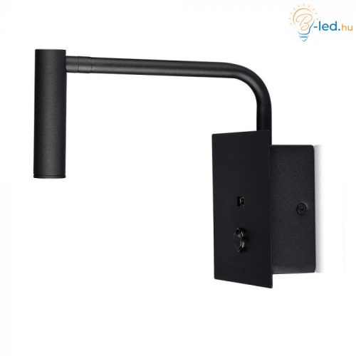 V-TAC 3W LED Fali olvasó lámpa USB porttal fekete 3000K - 211487