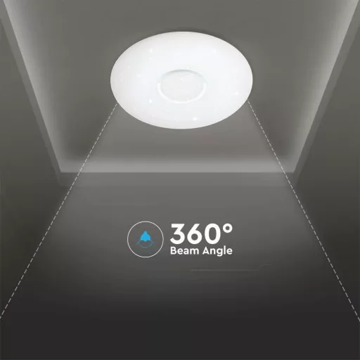 V-TAC Led mennyezeti lámpa csillagos búrával távirányítóval Φ393 20W/40W/20W - 2114941